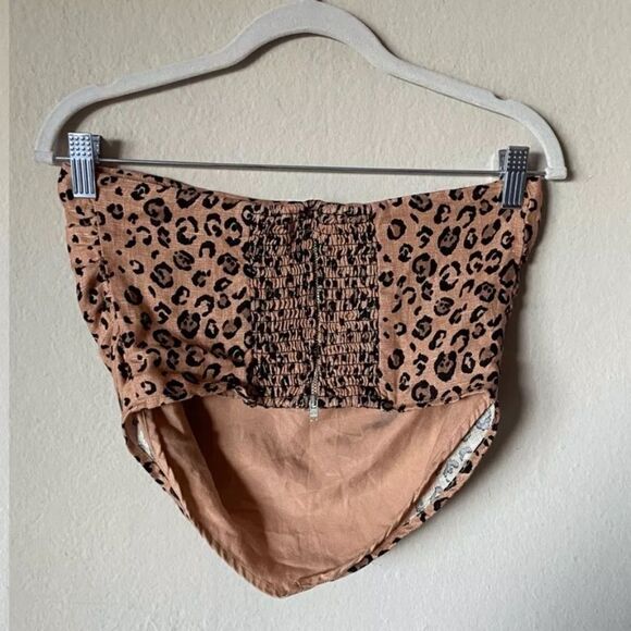 Reformation Dillon Linen Brown Crop Top Size 2 - Picture 5 of 7